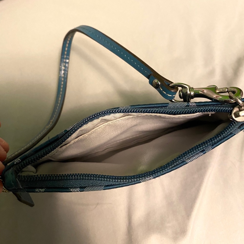 Coach Blue Wristlet - Picture 2 of 2
